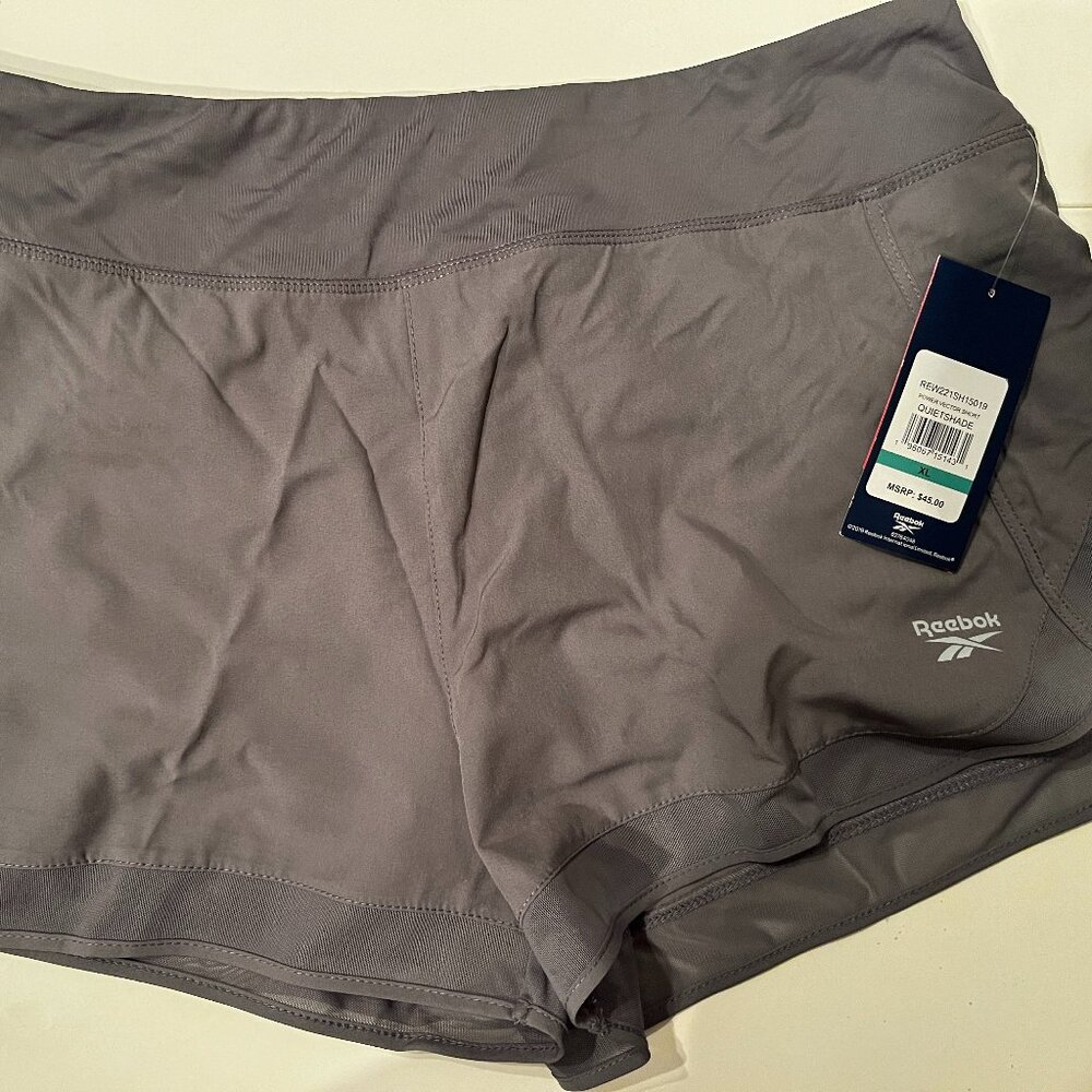 Reebok Gray Slim Shorts  XL New With Tags Color: Quietshade‎